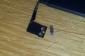 Connector lifted off with a hobby knife