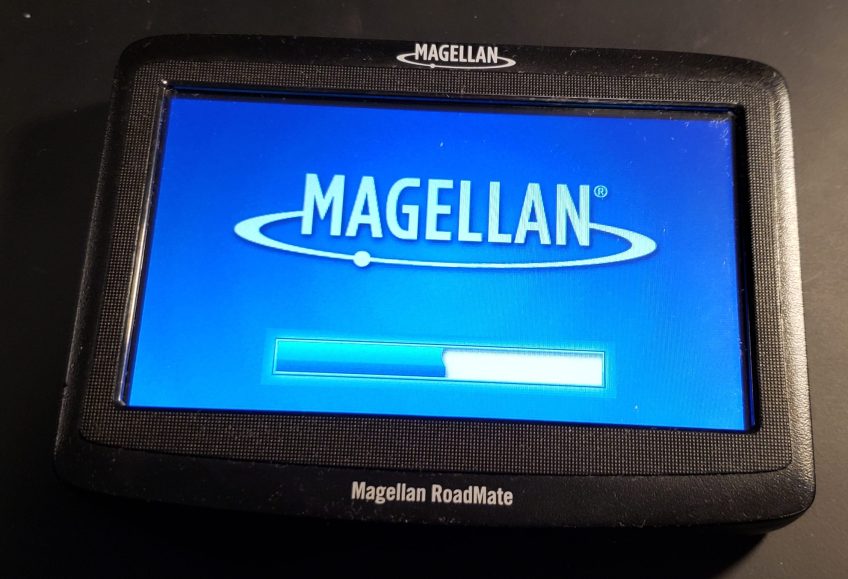 Magellan RoadMate 1412 starting up.