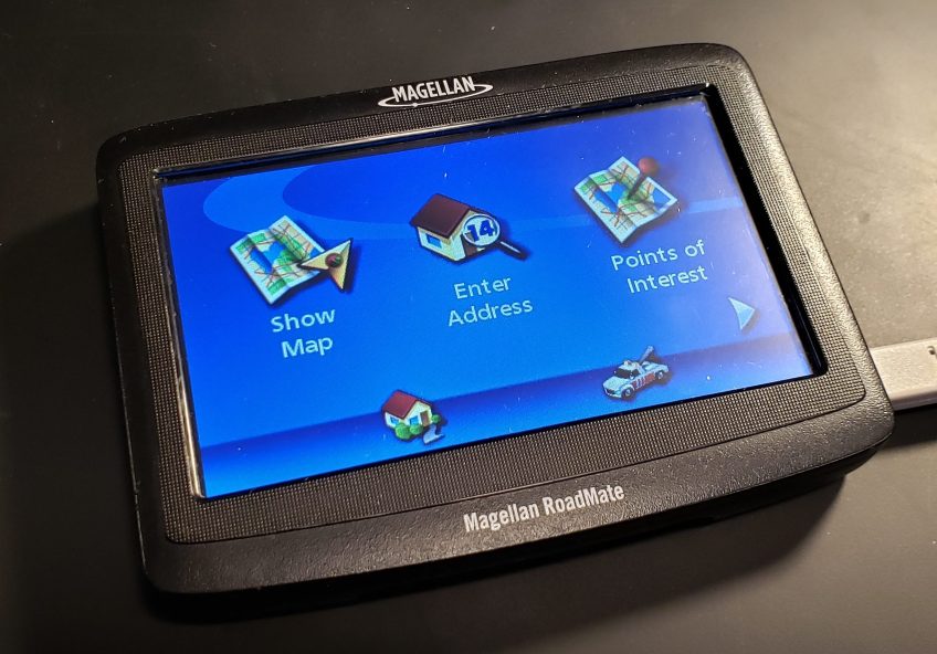 The Magellan RoadMate 1412 GPS unit, pre-Doom.
