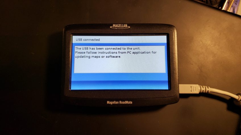 The Magellan RoadMate 1412 in USB mode.