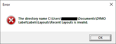 Dymo Label Path Invalid